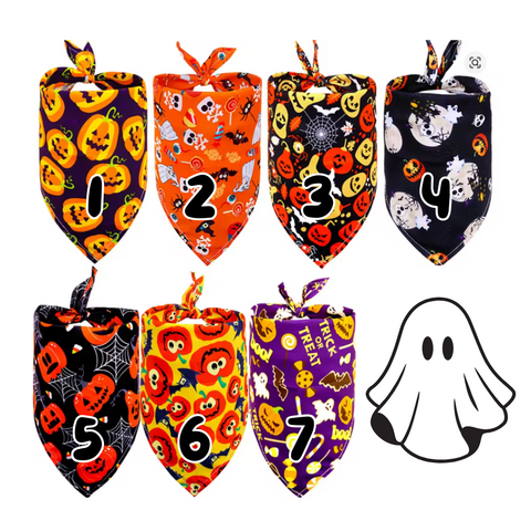 Halloween Bandana- Assorted Designs- 2 x sizes