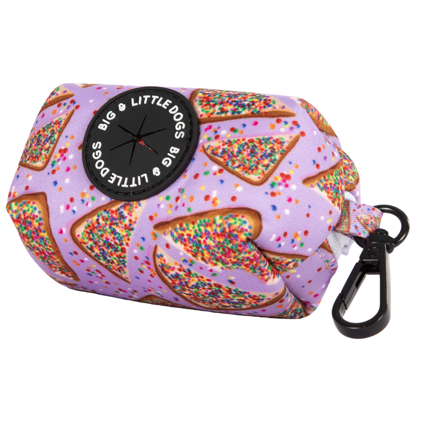Big and Little Dogs-DOG POOP BAG HOLDER: Purple Fairy Bread