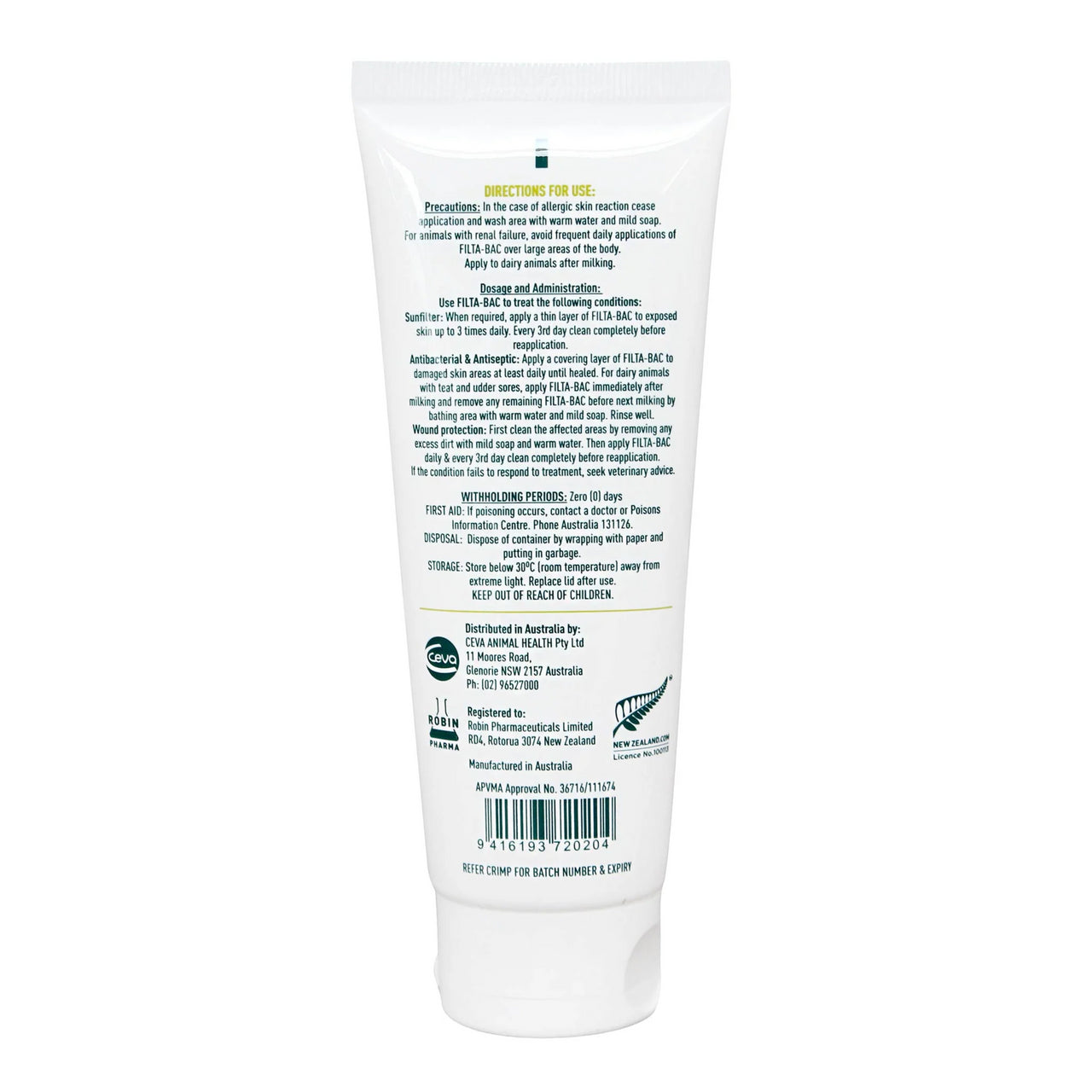 Filta-Bac Sunfilter and Anti-Bacterial Cream