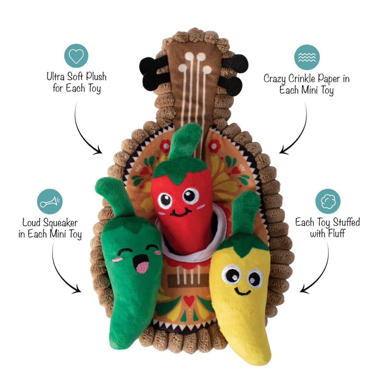 Fringe Studio Fiesta Till You Siesta Hide N Seek Plush Dog Toy