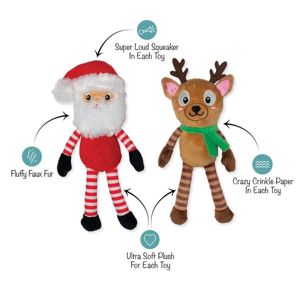 Fringe Studio "Friends At Frost Sight" Plush Christmas Dog Toy Set