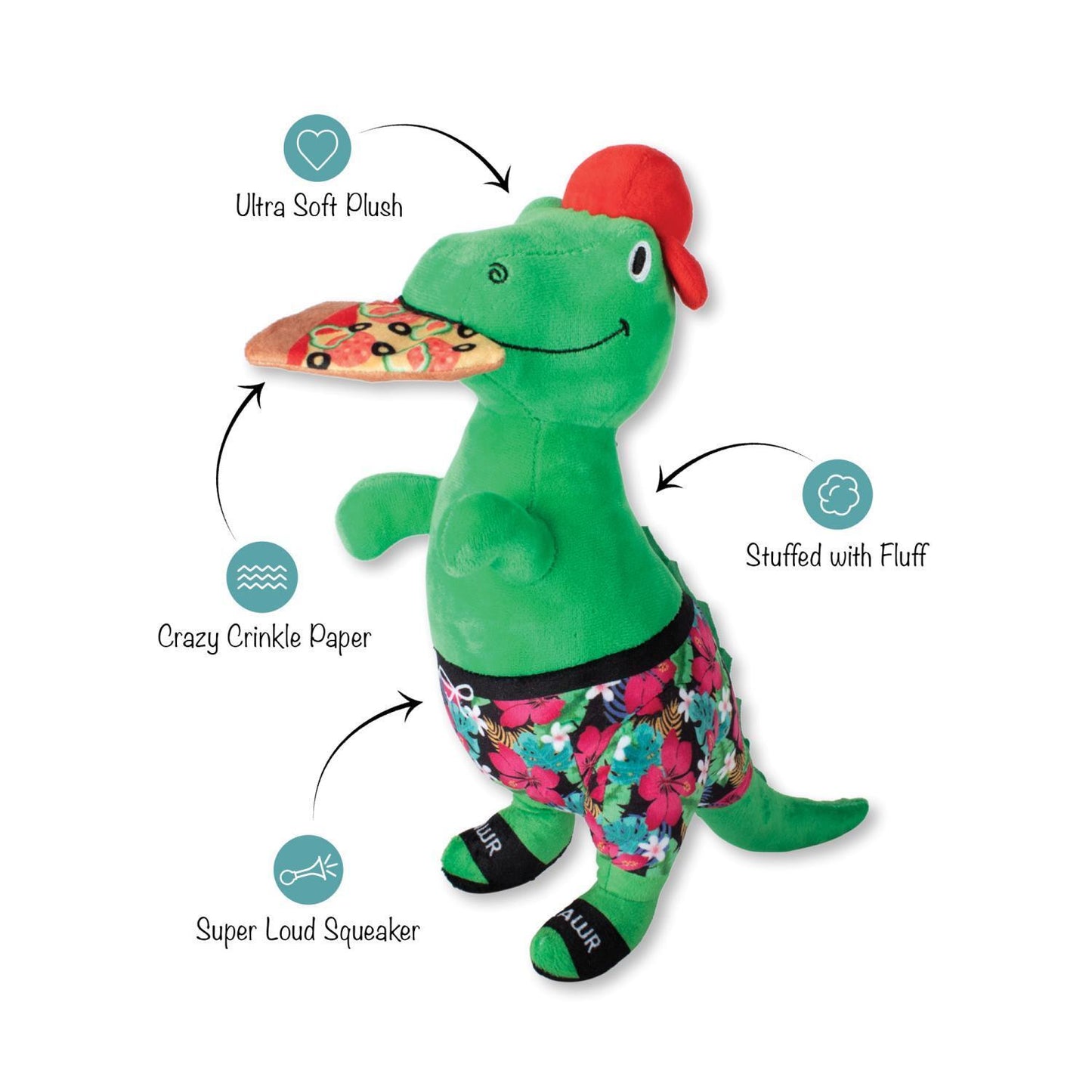 Fringe Studio Pizzasaurus Rex Plush Dog Toy