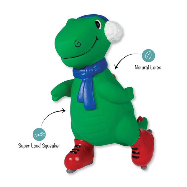 Fringe Studio- "Rexy On Ice" Latex Squeaker Christmas Dog Toy