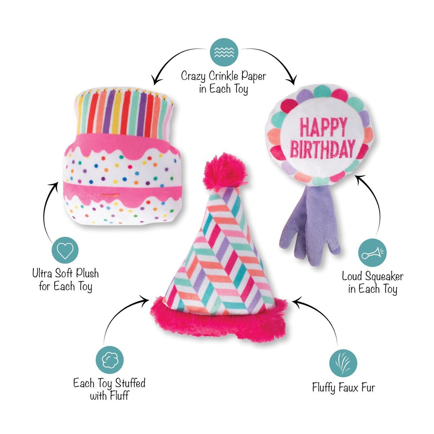 Fringe Studio "Can I Get A Woof Woof" 3 Piece Dog Toy Set