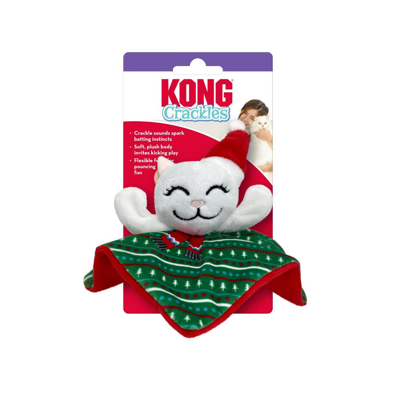 KONG Crackles Holiday Santa Kitty Cat Toy