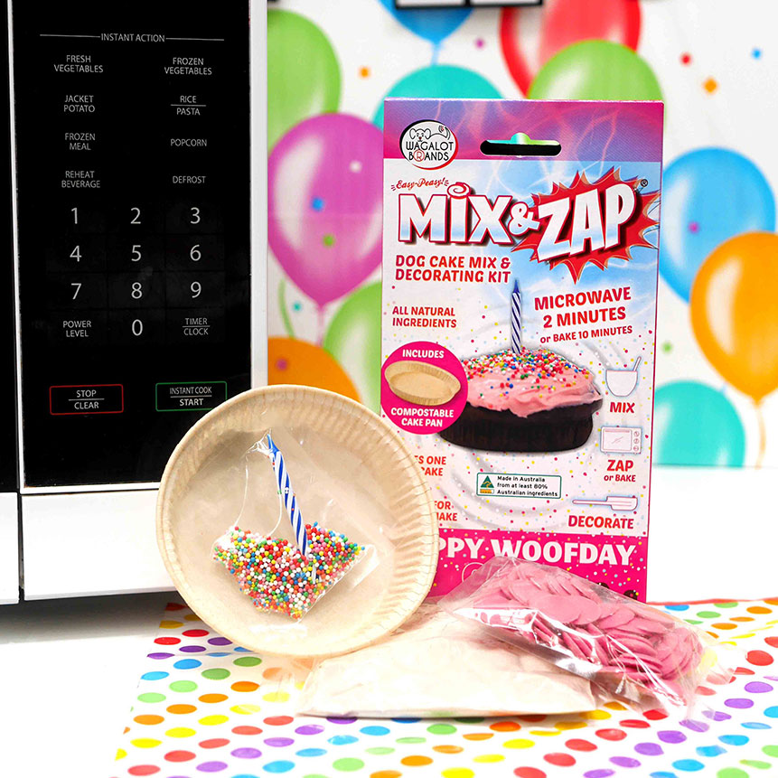 Wagalot Mix & Zap Dog Birthday Cake Pink