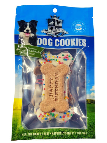 Huds and Toke Happy Birthday Bone Cookie Dog Treat Small Multicolour