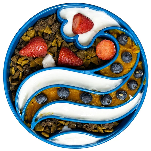 Soda Pup Wave ebowl slow feeder enrichment bowl for dogs.