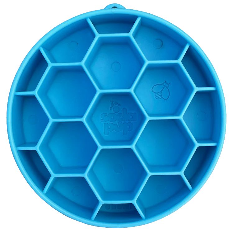 NEW Sodapup Honeycomb eBowl Slow Feeder Bowl For Dogs-Blue