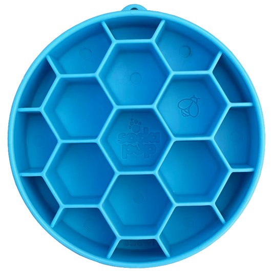 NEW Sodapup Honeycomb eBowl Slow Feeder Bowl For Dogs-Blue