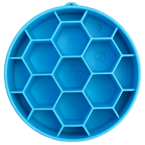 NEW Sodapup Honeycomb eBowl Slow Feeder Bowl For Dogs-Blue