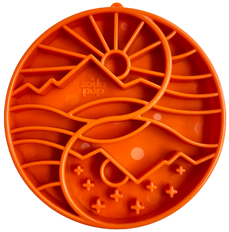 Sodapup Ying Yang Shallow eBowl Slow Feeder For Dogs- Orange
