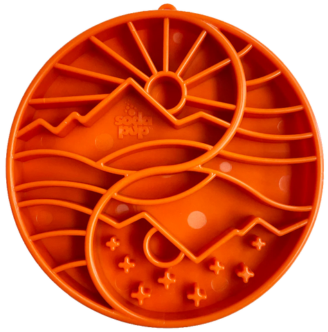 Sodapup Ying Yang Shallow eBowl Slow Feeder For Dogs- Orange