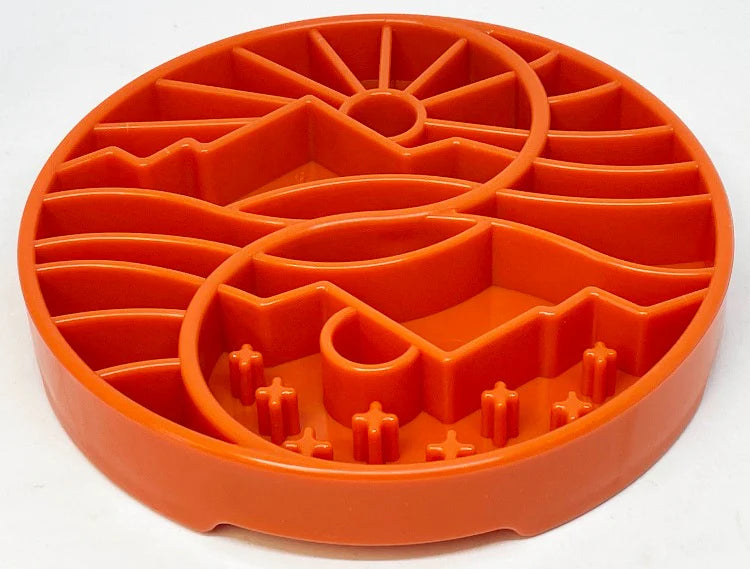 Sodapup Ying Yang Shallow eBowl Slow Feeder For Dogs- Orange
