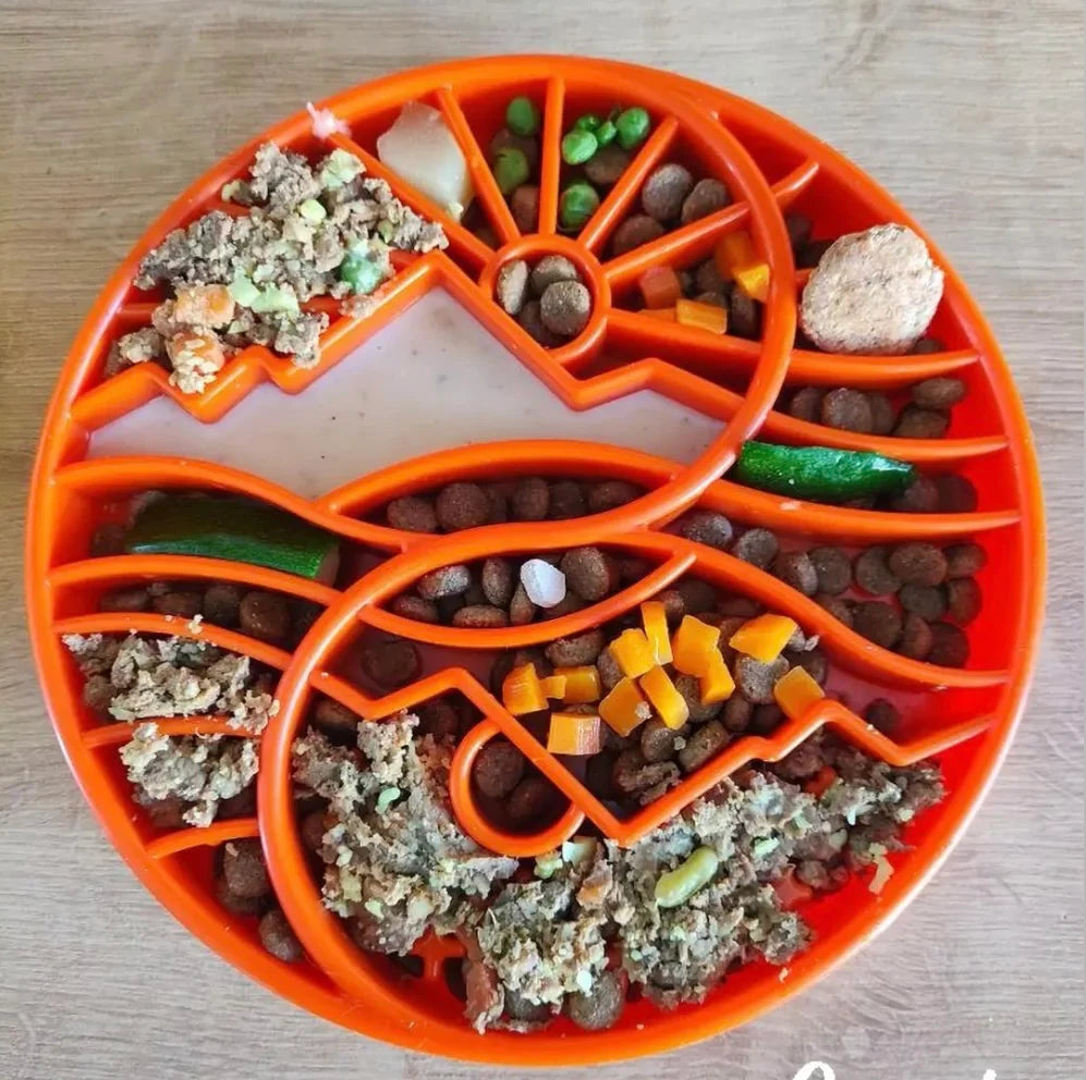 Sodapup Ying Yang Shallow eBowl Slow Feeder For Dogs- Orange
