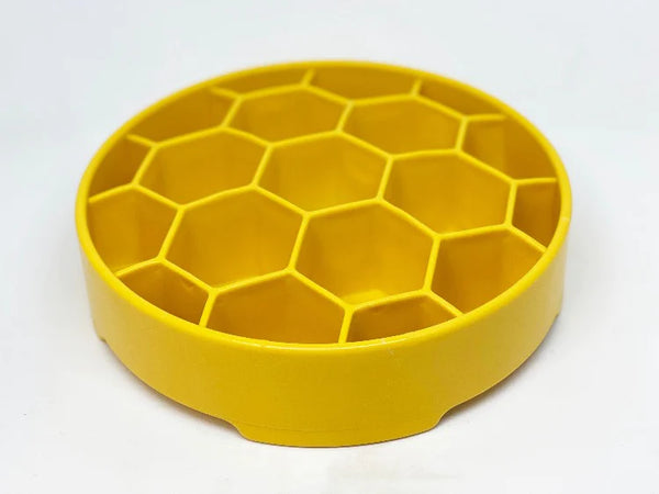 Sodapup Honeycomb eBowl Slow Feeder Bowl For Dogs-Yellow