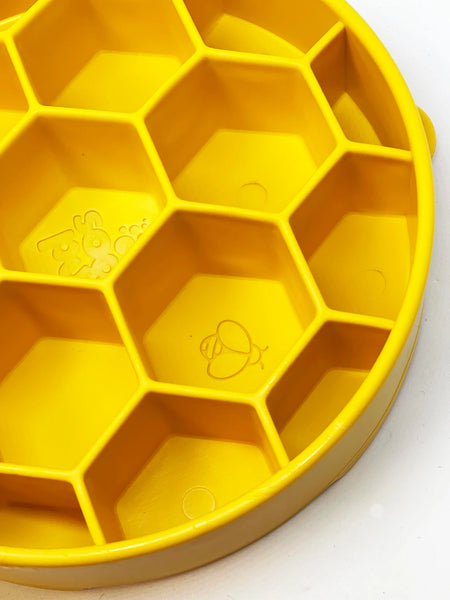 Sodapup Honeycomb eBowl Slow Feeder Bowl For Dogs-Yellow