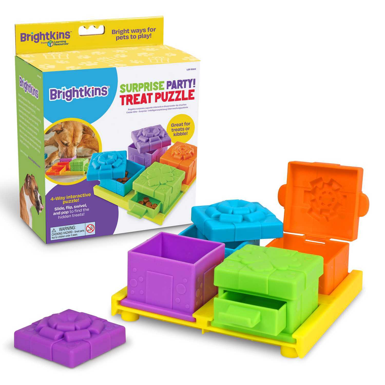 Brightkins Suprise Party! Dog Treat And Food Interactive Puzzle Toy