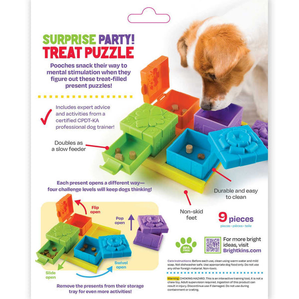 Brightkins Suprise Party! Dog Treat And Food Interactive Puzzle Toy