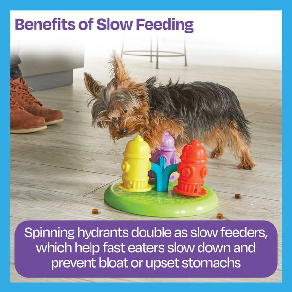 Brightkins Spinning Hydrants Dog Treat And Meal Interactive Feeder Toy