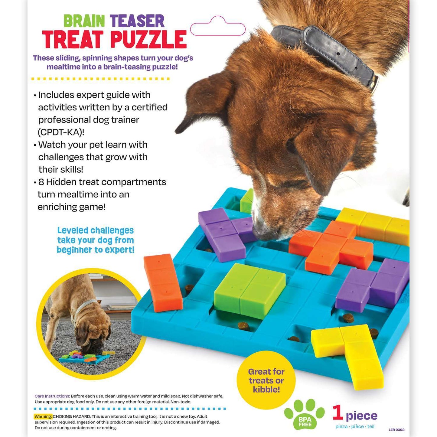 Brightkins Brain Teaser Interactive Dog Treat And Food Puzzle
