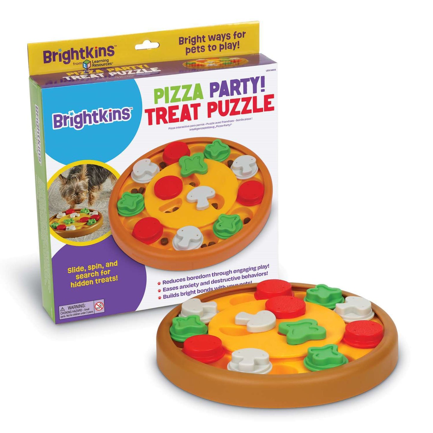 Brightkins Pizza Party! Interactive Dog Treat And Food Puzzle Toy