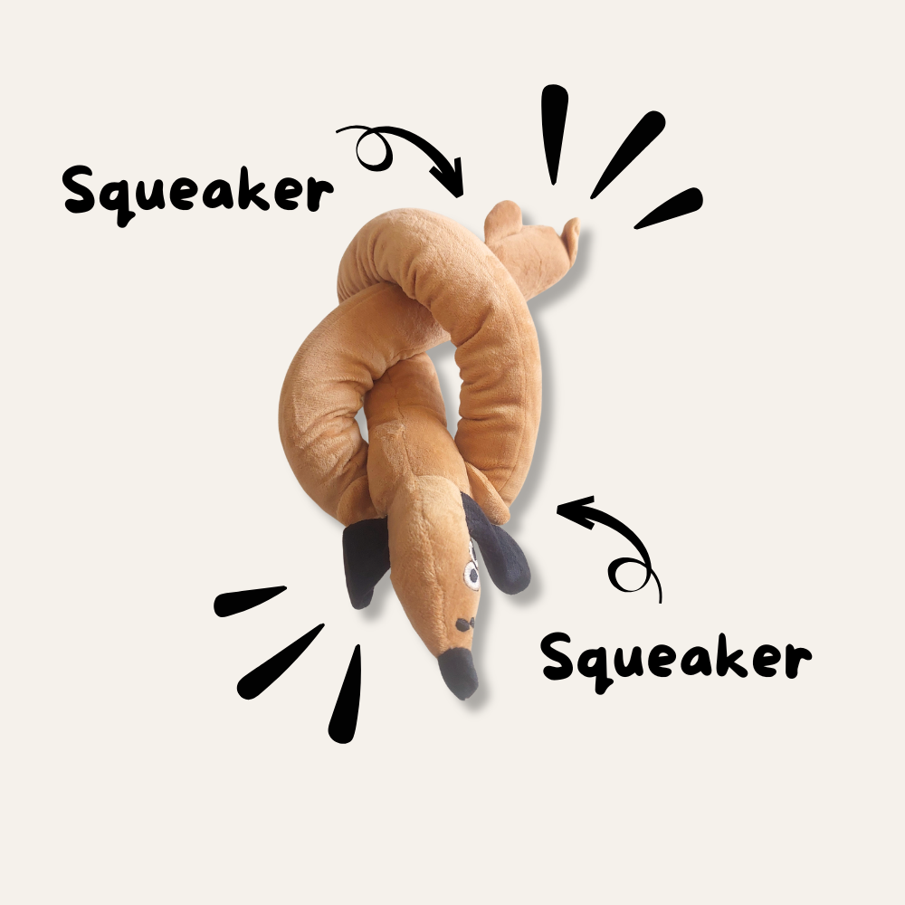 Larry Long Dog- Plush Squeaky Dog Toy
