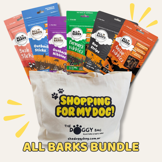 "Just here for the Treats" All Barks 6 x Packs Dog Treats Bundle