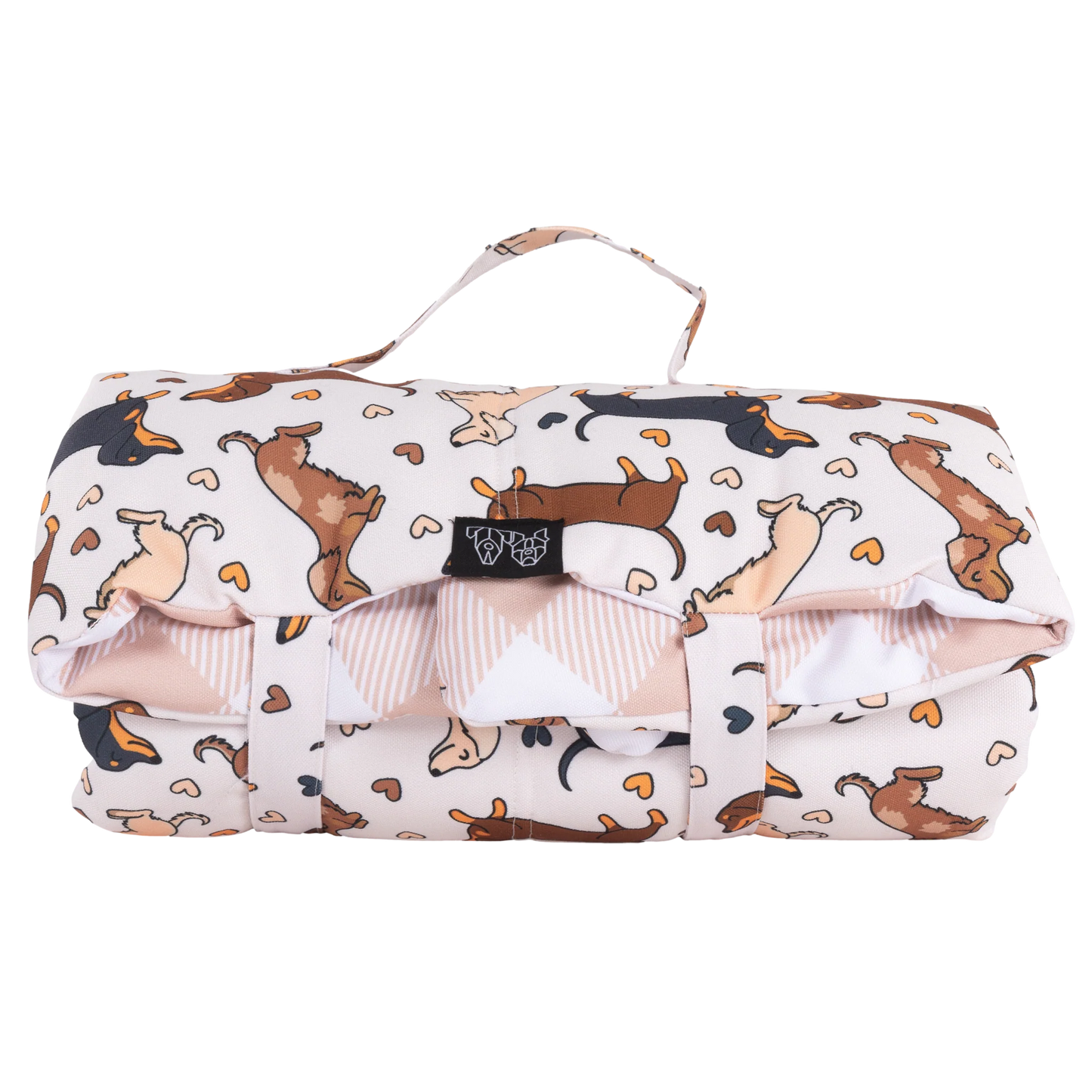 Big And Little Dogs-ON-THE-GO PET MAT: Dashie Lovers/Latte Gingham