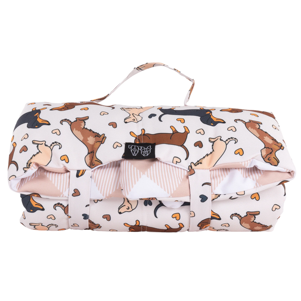 Big And Little Dogs-ON-THE-GO PET MAT: Dashie Lovers/Latte Gingham