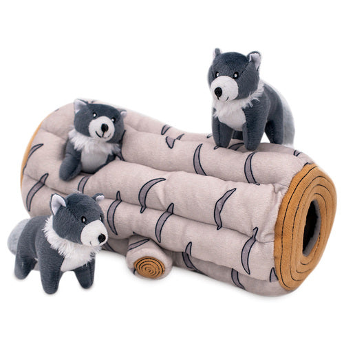 Zippy Paws Burrow Interactive Dog Toy- Artic Wolf