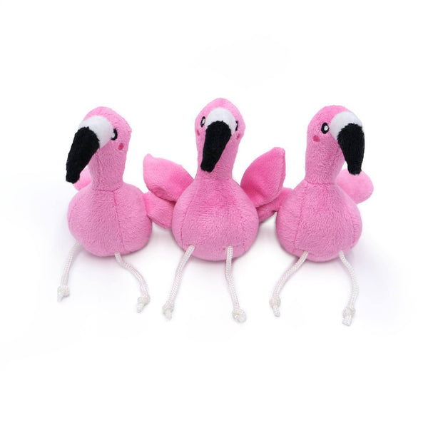 Zippy Paws Burrow Interactive Dog Toy- Flamingoes in a Monstera Leaf