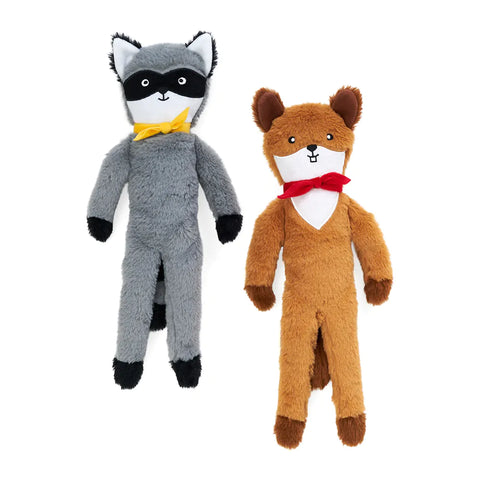 Zippy Paws Fluffy Peltz- Raccoon And Chipmunk