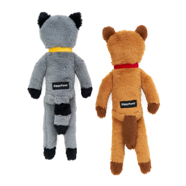 Zippy Paws Fluffy Peltz- Raccoon And Chipmunk