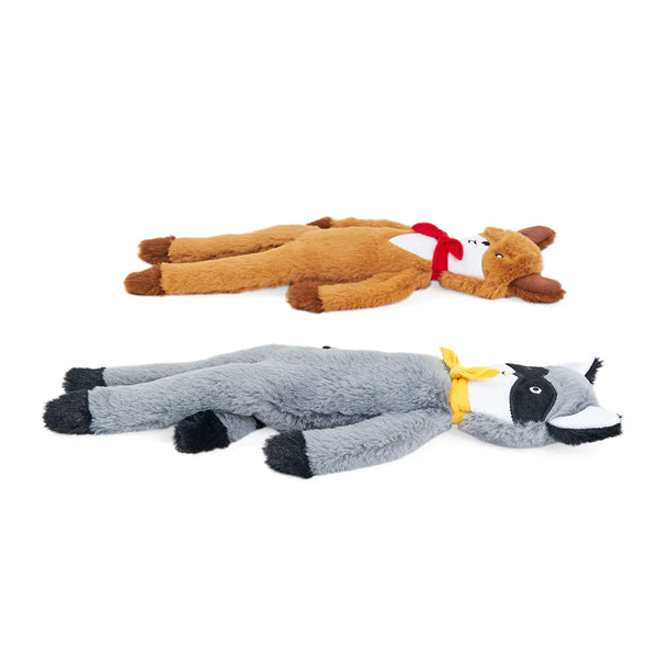 Zippy Paws Fluffy Peltz- Raccoon And Chipmunk