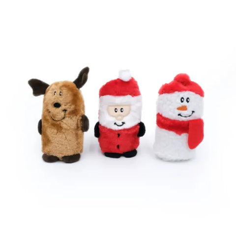 Zippy Paws Holiday Squeakie Buddies- 3 Pack