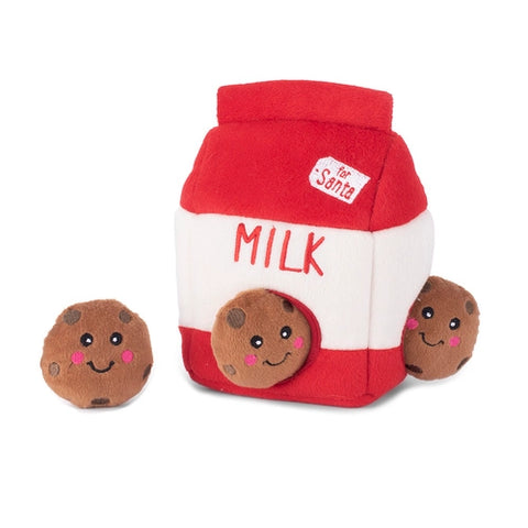 Zippy Paws Holiday Burrow Interactive Dog Toy- Santa's Milk and Cookies