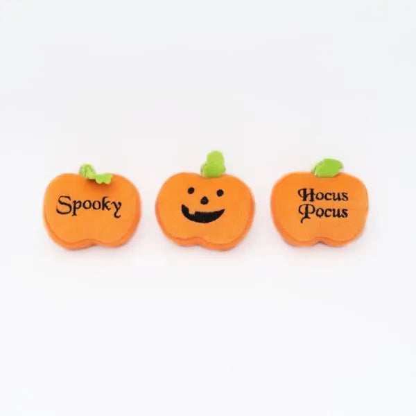 Zippy Paws Halloween Miniz 3- Pack Pumpkins