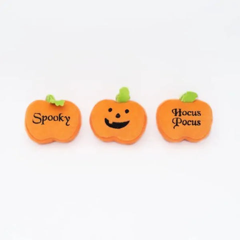 Zippy Paws Halloween Miniz 3- Pack Pumpkins