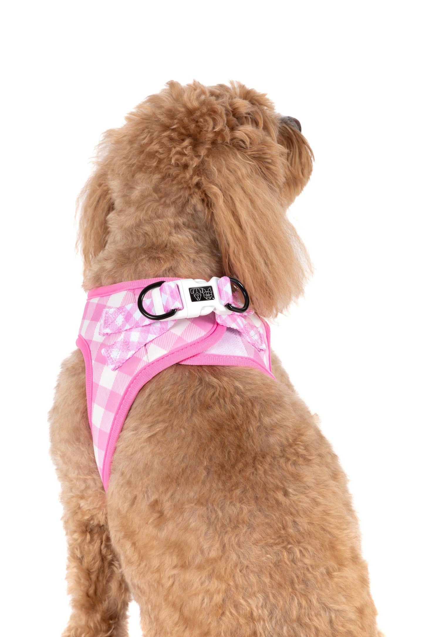 Big And Little Dogs- STEP-IN DOG HARNESS: Pink Milk Gingham
