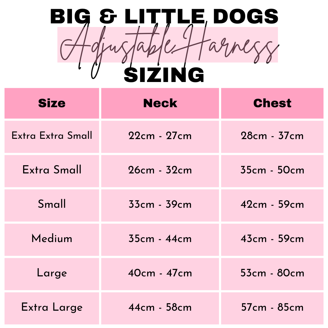 Big And little Dogs-ADJUSTABLE DOG HARNESS: Dashie Lovers