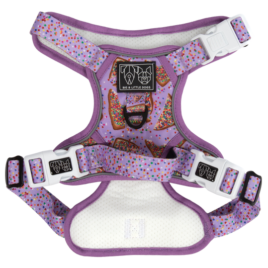 Big And Little Dogs-THE ALL-ROUNDER DOG HARNESS: Purple Fairy Bread