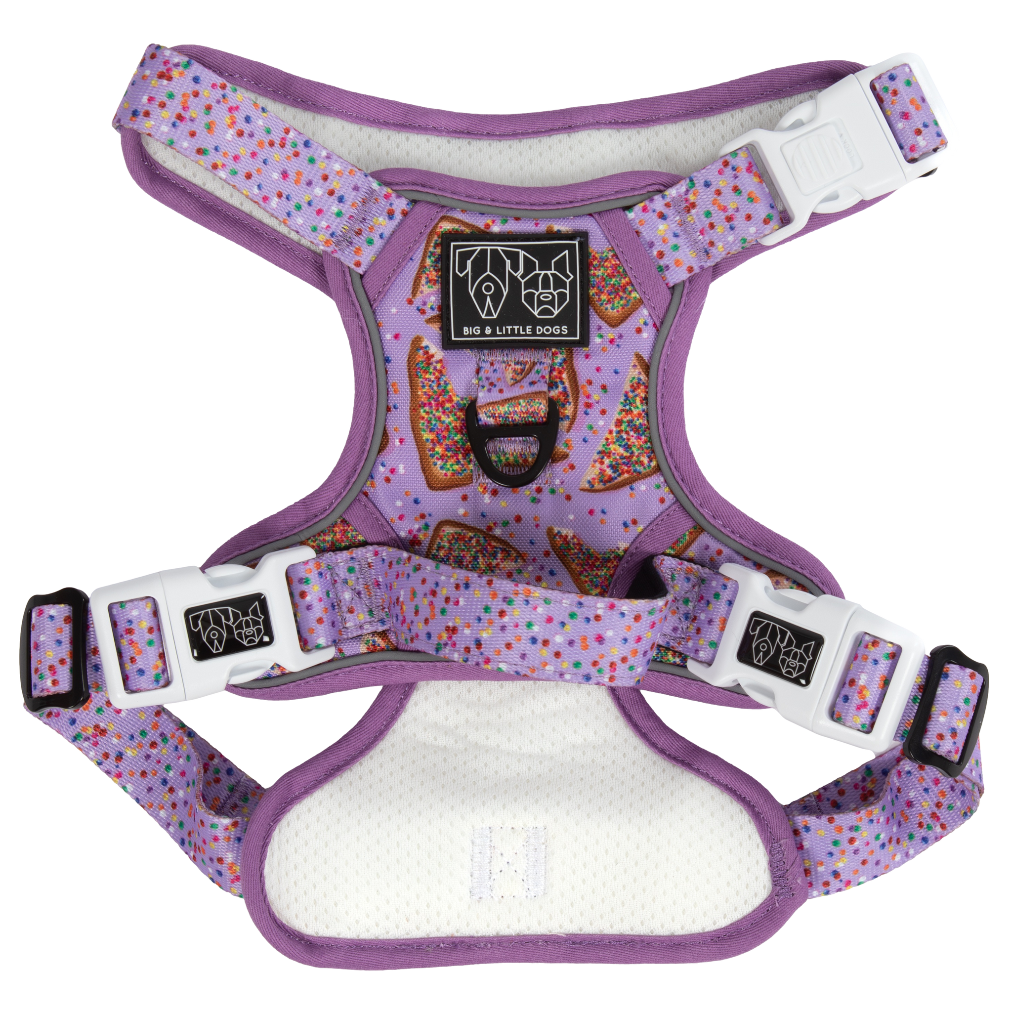 Big And Little Dogs-THE ALL-ROUNDER DOG HARNESS: Purple Fairy Bread