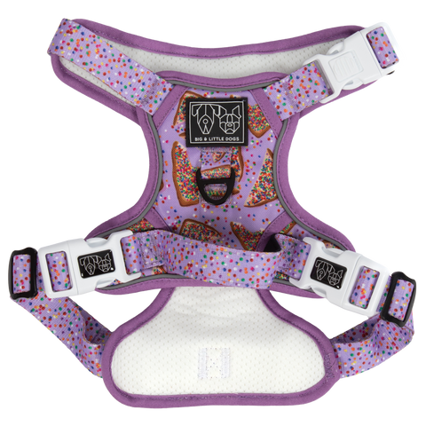 Big And Little Dogs-THE ALL-ROUNDER DOG HARNESS: Purple Fairy Bread