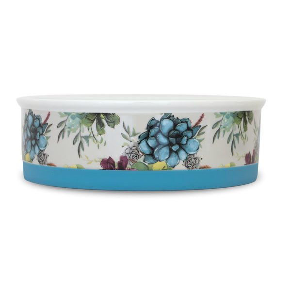 Indie Boho-Succulent Medley - Designer Dog Bowls