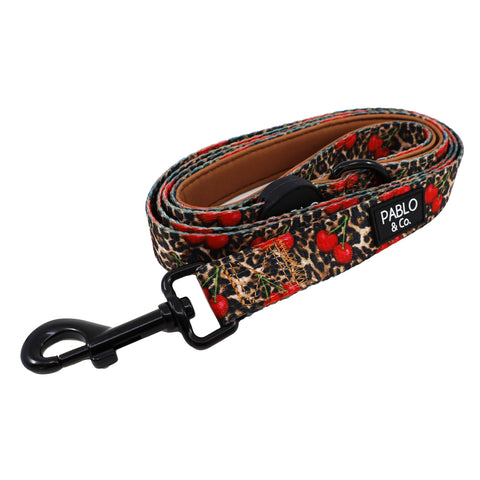 Pablo & Co- Leopard Cherries: Dog Leash