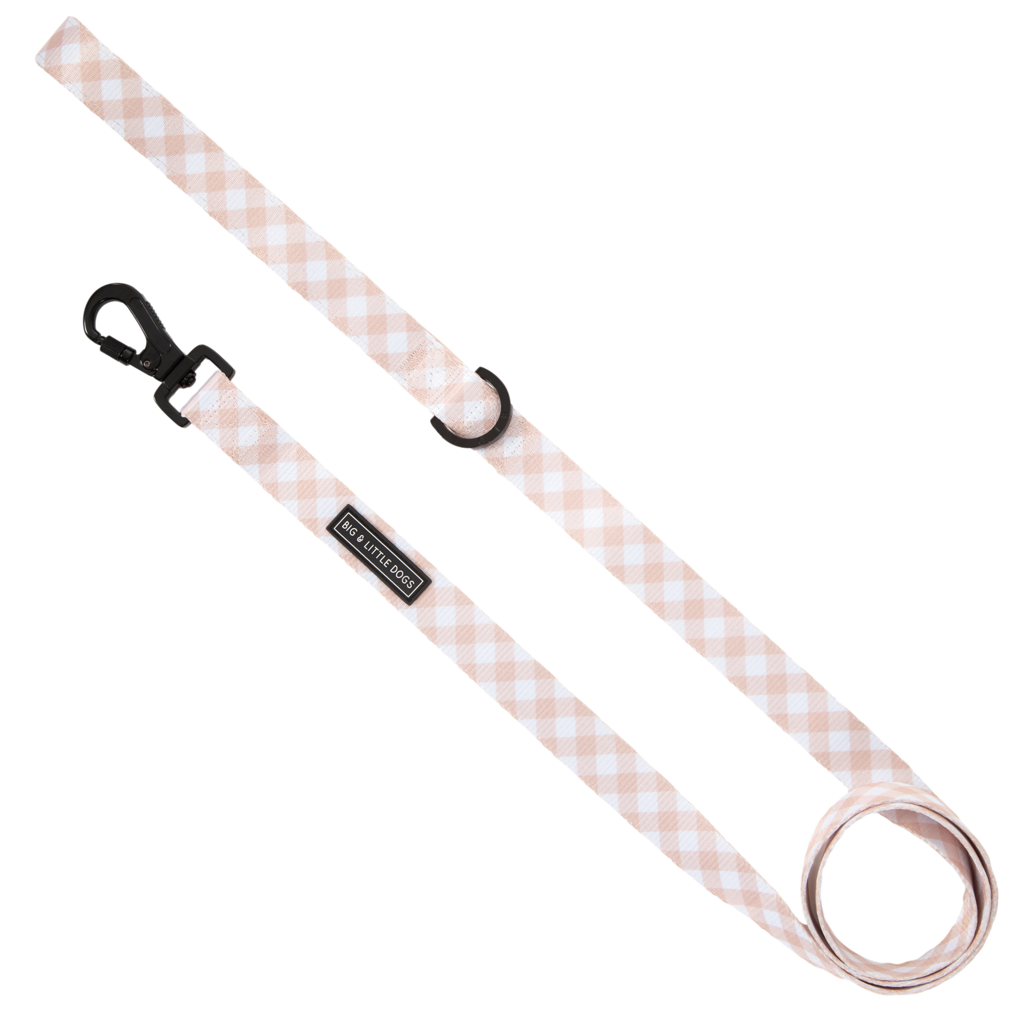 Big And Little Dogs-DOG LEASH: Latte Gingham