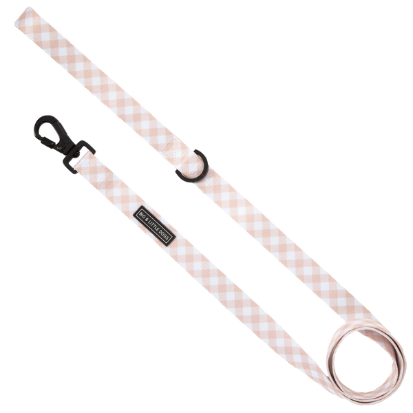 Big And Little Dogs-DOG LEASH: Latte Gingham