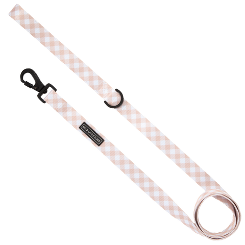 Big And Little Dogs-DOG LEASH: Latte Gingham
