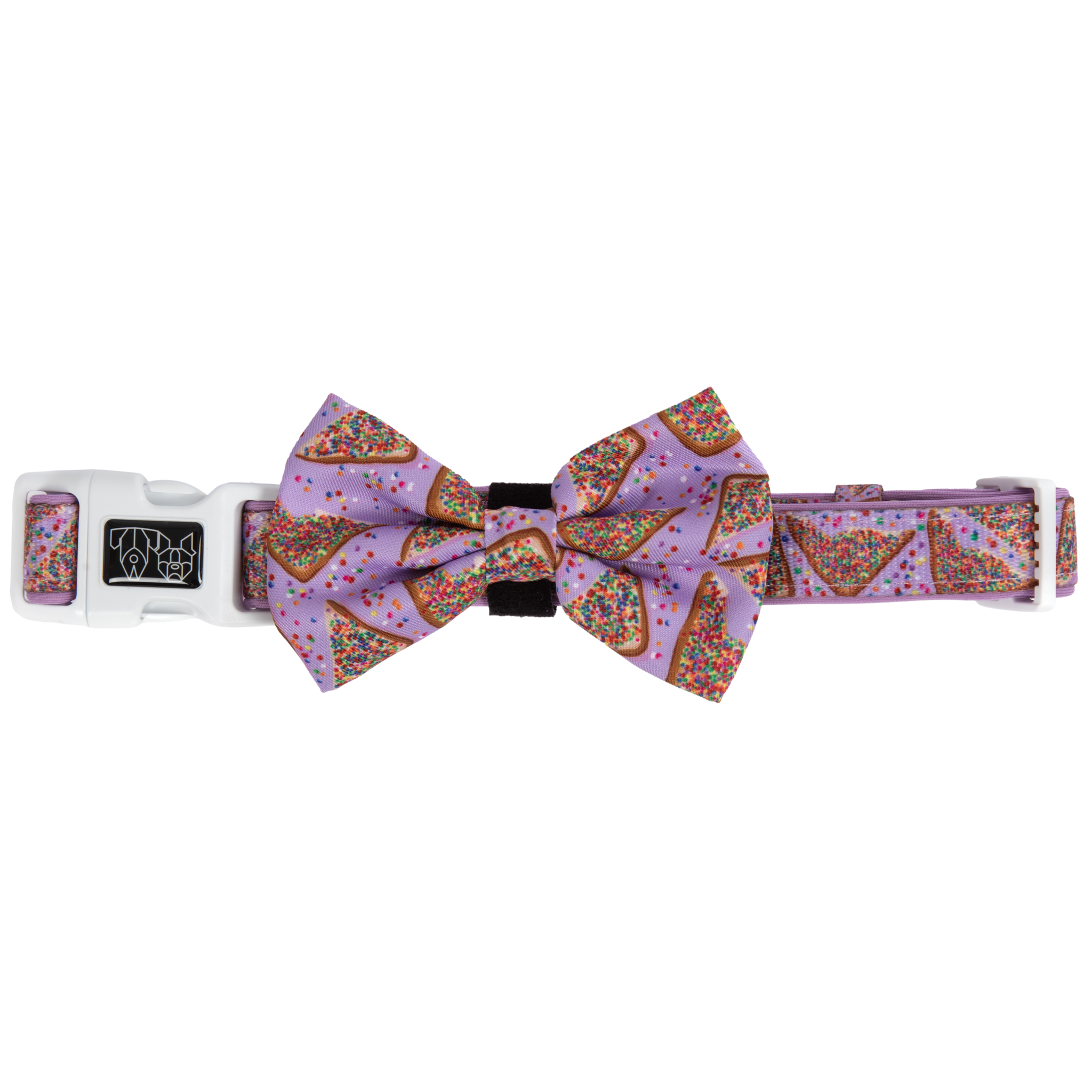 Big and Little Dogs-DOG COLLAR & BOW TIE: Purple Fairy Bread